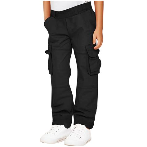 GXWEA Kids Joggers Boys Black Pants Boys Active Athletic Workout Jogger ...
