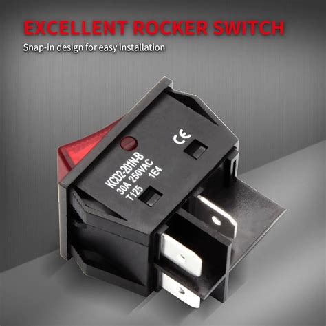 Rocker Switch KCD4 4-Pin On/Off 30A 250V Welding Machine Toggle Switch