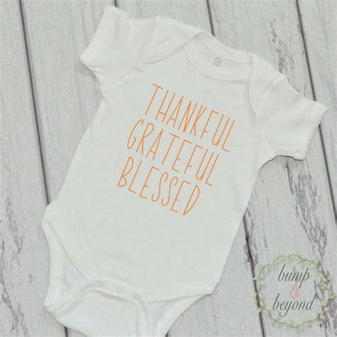 Baby Thanksgiving Outfit Thankful Grateful Blessed Baby Boy Baby Girl ...