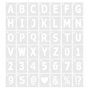 PATIKIL 2 Inch Letter Number Stencils, 42 Pack 2" Width Reusable ...