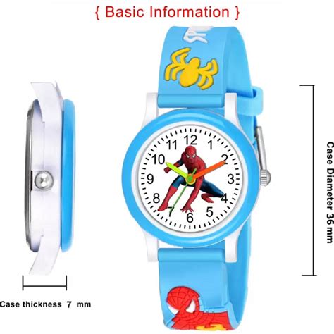 Selloria Spiderman Cartoon Kids watch Round Dial (Sky Blue)