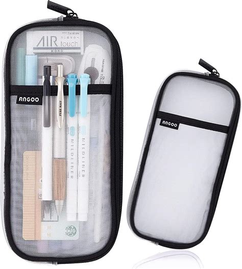 INNPOLE Clear Mesh Pencil Case Pouch, Clearly Visible Grid Pen Cases ...