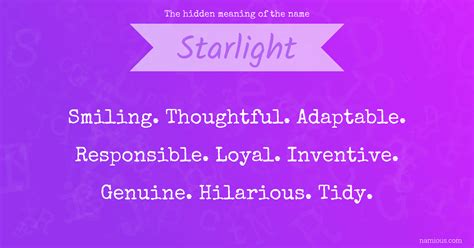 The hidden meaning of the name Starlight | Namious
