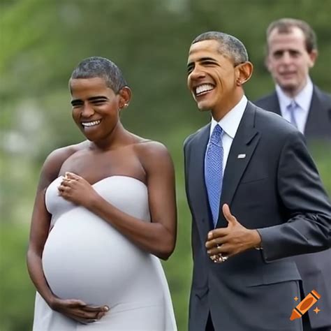 Political satire of barack obama pregnant on Craiyon