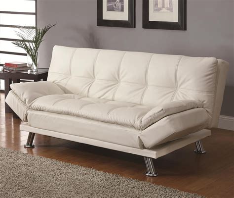 Coaster Dilleston Contemporary Sleeper Sofa Bed in White - DealBeds.com