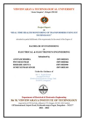 Aicte Final Report (Repaired) - VISVESVARAYA TECHNOLOGICAL UNIVERSITY ...