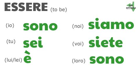 Via Optimae: ESSERE - to be | Learning italian, Italian words, Italian ...