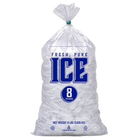 8 Lb. Clear Plastic - Fresh, Pure Ice Bags - Loose/Cut – Hercules Inc. Shop