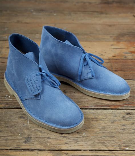 Clark's Light Blue Suede Desert Boots | Mens suede boots, Sneakers men ...