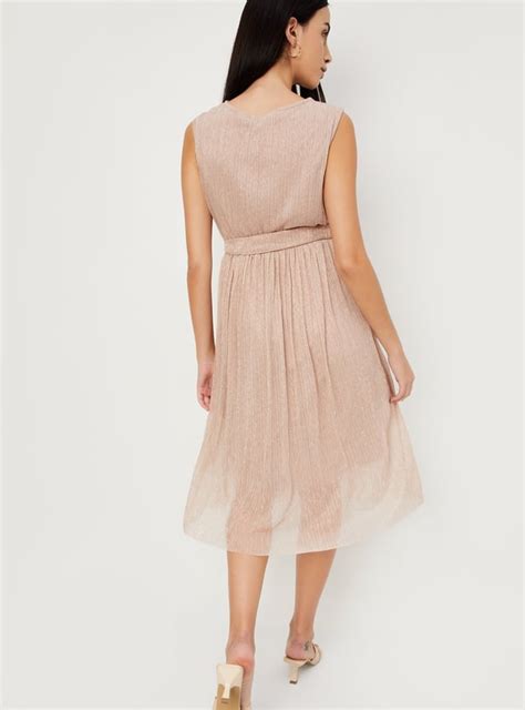 Buy Women Shimmer Pleated Dress Online at just Rs. 1599.0 ...