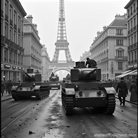 German WW2 Tanks in Paris | Stable Diffusion Online
