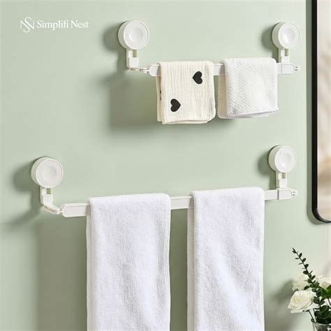 No-Drill Suction Towel Stand | Simplifi Nest Bathroom Towel Holder ...