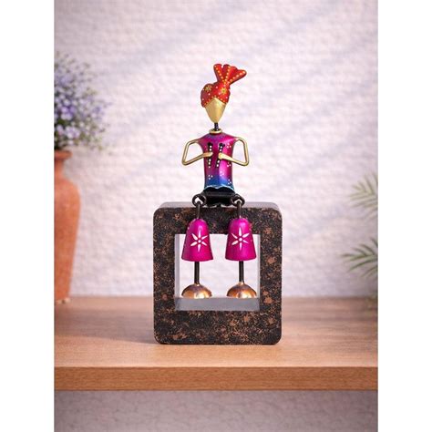 Buy Golden Peacock Pink Red Musician Figurine Showpiece Online