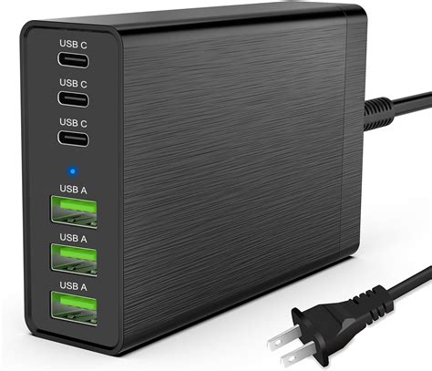 Amazon.com: Baseus Charging Station 100W, 5 in 1 Travel Power Strip USB ...