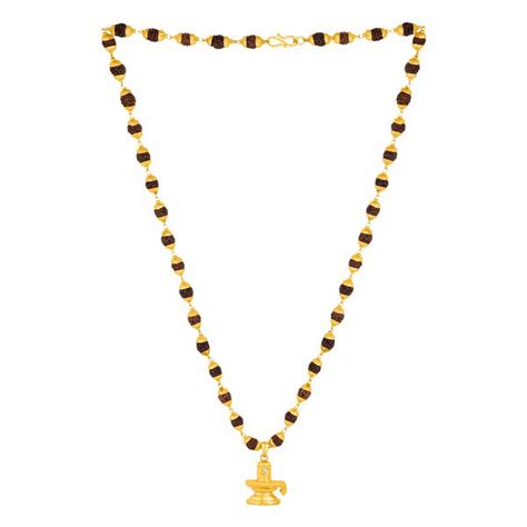 Gold-Plated Mahadev Shivlinga Rudraksha Beaded Necklace – VOYLLA