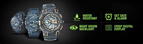 SF Quartz Analog Digital Grey Dial PU Strap Watch for Men-NP77070PP07 ...