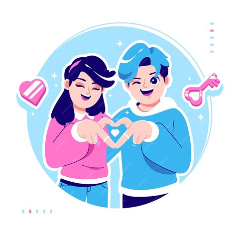 Premium Vector | Happy couple love relationship illustration