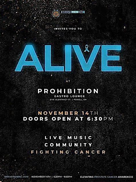 Brave Mens ALIVE at Prohibition, Prohibition Gastro Lounge, Powell, 14 ...