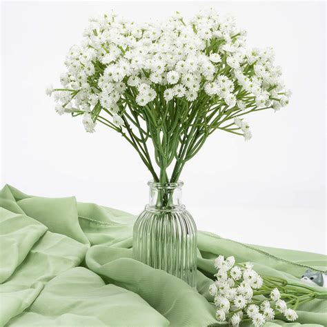 Amazon.com: MAQIHAN 10 Baby Breath Artificial Flowers - 7.6" Babies ...