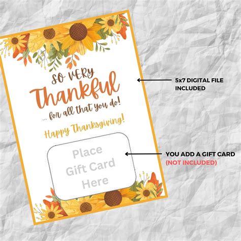 Printable Thanksgiving Gift Card Holder, Thanksgiving Card, Thank You ...