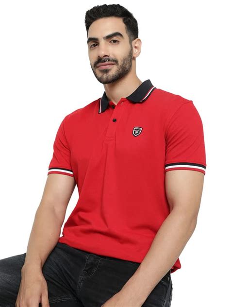 Buy Octave Men Red Polo Collar T-Shirt at Amazon.in