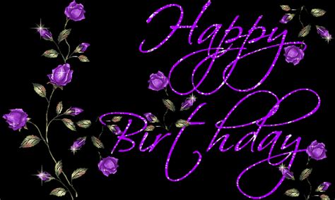 Glitter Elegant Happy Birthday Gif - Animasi gif