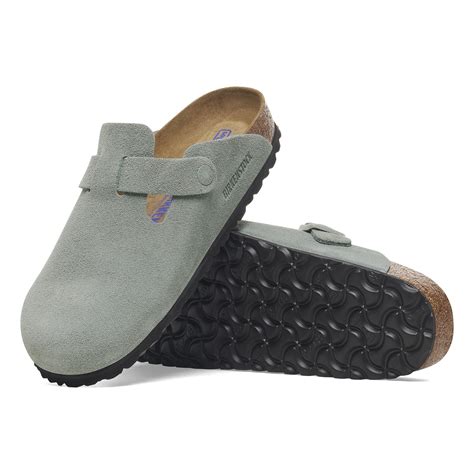 Boston Soft Footbed Suede Leather Pure Sage | BIRKENSTOCK