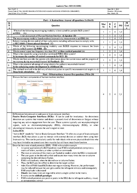 18BME469T CT3 sol - This is ct3 answer key - Academic Year: 2023-24 ...