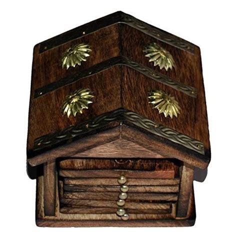 Tramp & Badger Hand Crafted Sheesham Wooden Beautiful Tea Coaster with ...