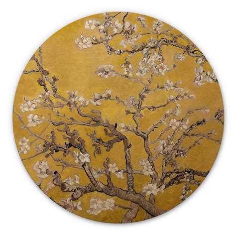 Wall Circle Wood van Gogh - Almond Blossom (ocher) | wall-art.com