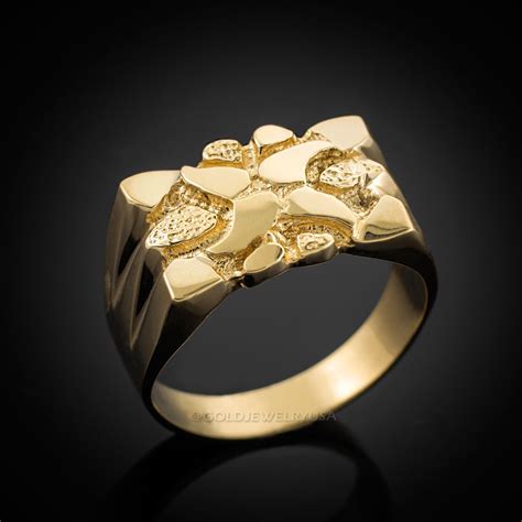Mens Gold Nugget Ring | Gold nugget ring, Black gold jewelry, Mens gold ...