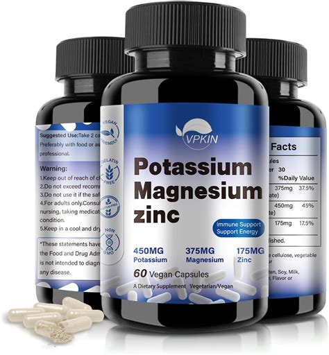 Amazon.com: Potassium Magnesium Supplement 1000mg,Magnesium Potassium Zinc for Leg Cramps,High ...