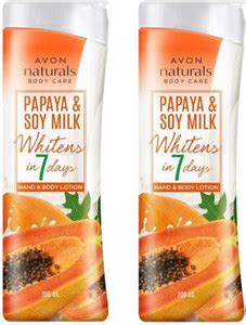 AVON Naturals Papaya & Soy Milk Hand & Body Lotion 200 ml Each - Price ...