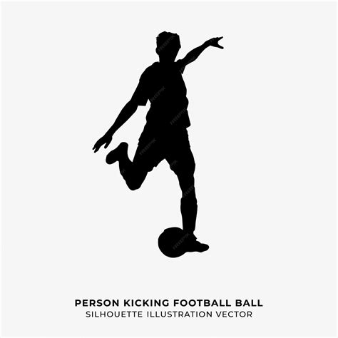 Premium Vector | Person kicking football ball silhouette vector ...