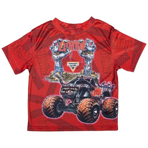 Monster Jam Zombie Truck Apparel: Little Boys Clothing Tee Shirt ...