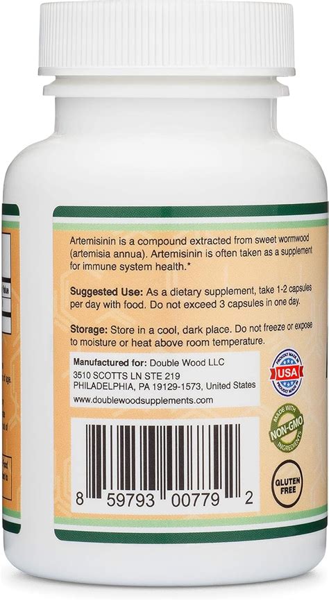Buy Artemisinin (Sweet Wormwood)(Artemisia Annua) 200mg Per Serving ...
