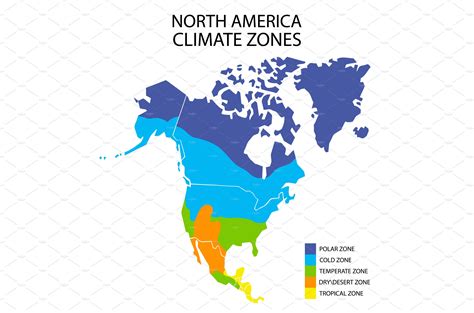 North America climate zones map | Illustrations ~ Creative Market
