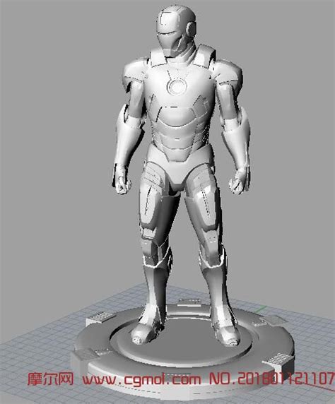 钢铁侠MK7,3D打印模型,科幻角色,动画角色,3d模型下载,3D模型网,maya模型免费下载,摩尔网