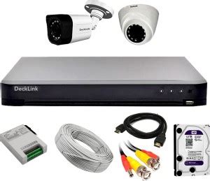 DeckLink 2.4MP Cctv Camera Combo Kit 1 Dome 1 Bullet + 4Ch. DVR Full HD ...