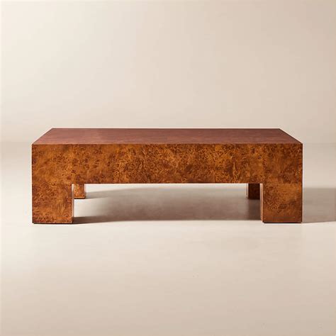 Scatola 60" Brown Burl Wood Console Table + Reviews | CB2