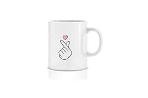 Buy Green Panda ® Ceramic Korean Finger Heart, K-pop exo Mug, 325 ml ...