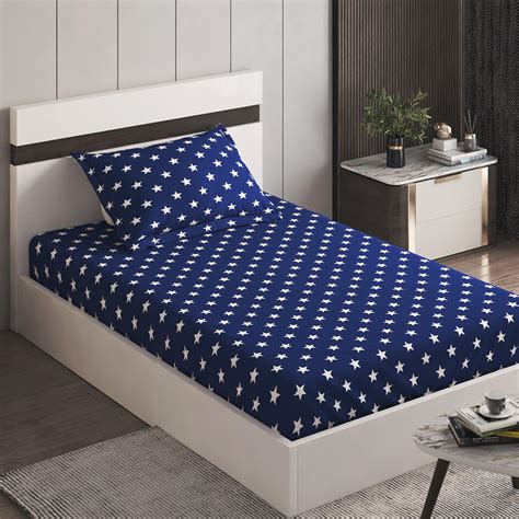 Buy Slate Cotton 150TC Printed 2Pcs Single Bedsheet Set from Home ...