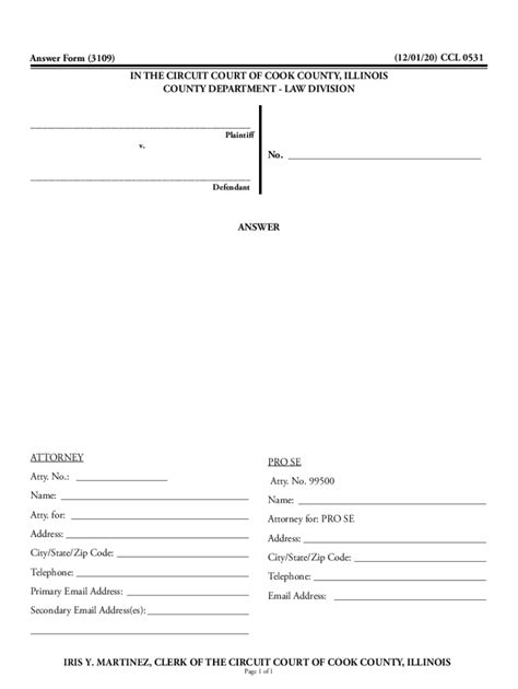 2020-2026 Form IL CCL 0531 - Cook County - Blank Fillable Template ...