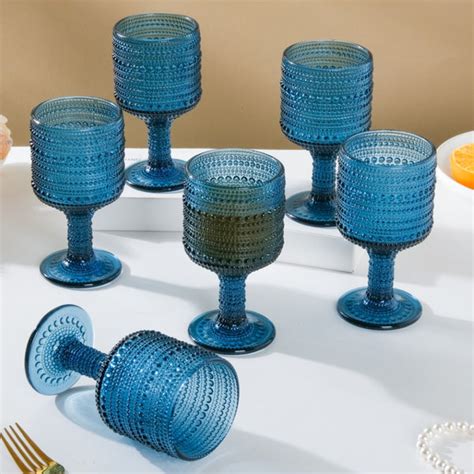 Zesty Wine Glass Blue Set Of 6 250ml