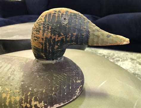 Hand Carved and Painted Large Vintage Wood Duck Decoy, Early 20th ...