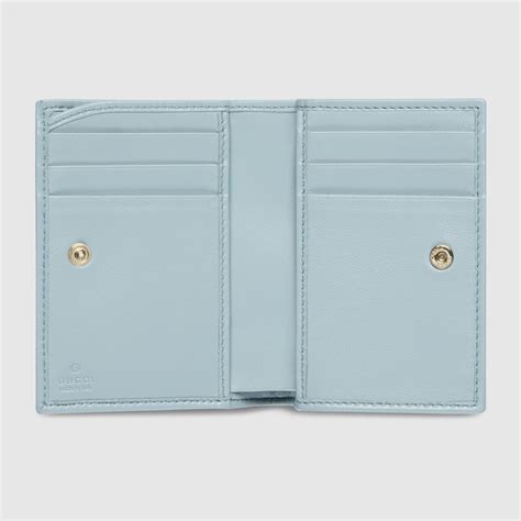 GG Marmont wallet in light blue leather | GUCCI® CA