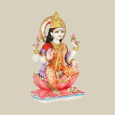 17" Marble Goddess Laxmi Statue