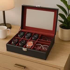 COZIECLOS See Through 6 Slots Wrist Watch Organiser Box for Men & Women ...
