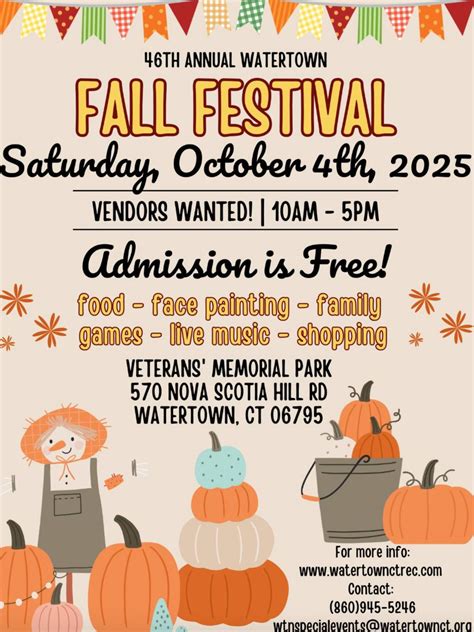 Watertown Fall Fest, Veterans Memorial park Watertown ct, 4 October ...