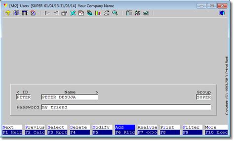 Add / Modify a User
